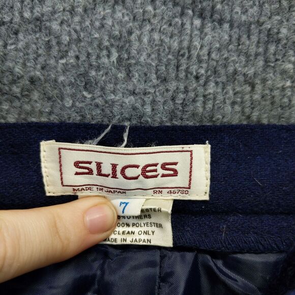 Slices Dress Pants Womens Size 7 Blue Wool Blend Made in Japan - Picture 11 of 12